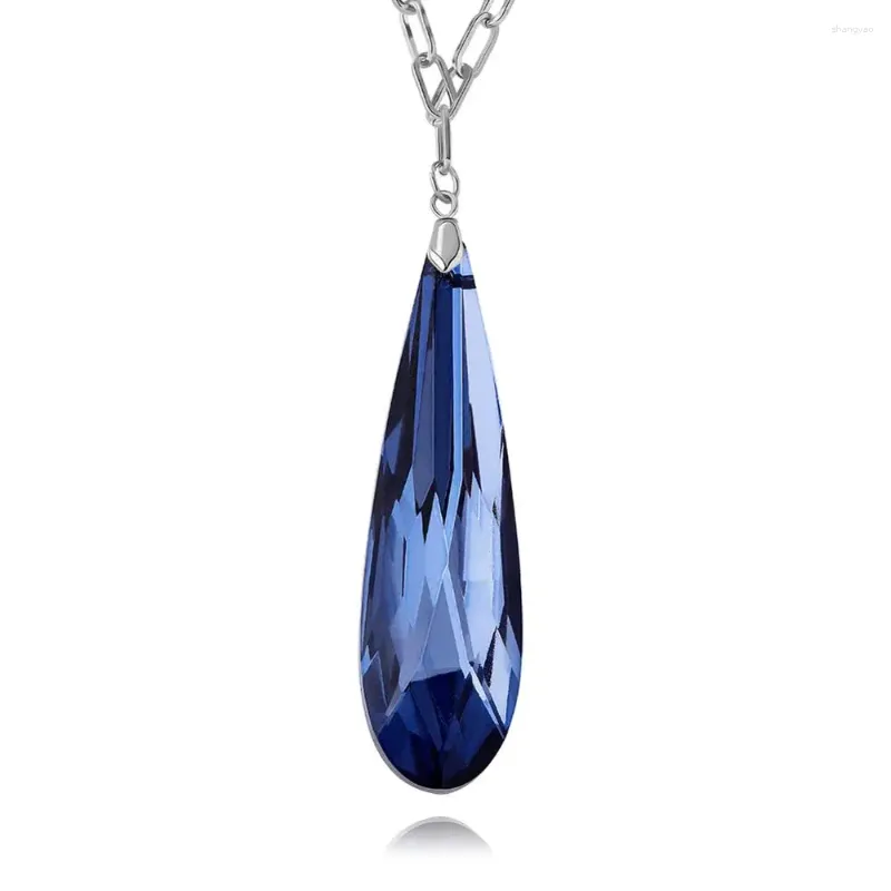 Pendant Necklaces Multicolor Cubic Zirconia Necklace Water Drop Shape Hip Hop Fashion Jewelry Pendants Charms Gifts For Men Women