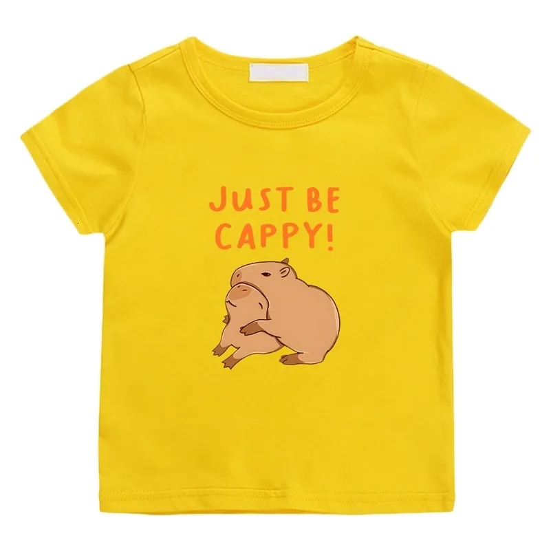 T-shirts Capybara High Street Anime T-shirts Cute Graphic Manga Tshirt Oversized/large 100% Cotton Boys/girls Tee-shirt T Shirt 230427