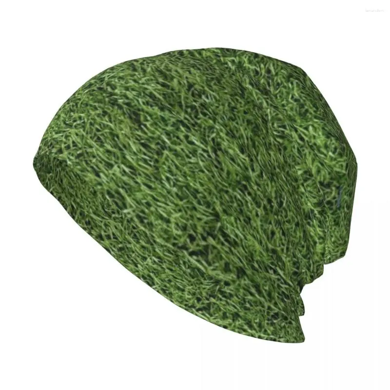 Berets Astroturf Lush Green Turf Grass Athletic Field Texture Knit Hat Cute Golf Cap Kids Vintage Woman Hats Men's