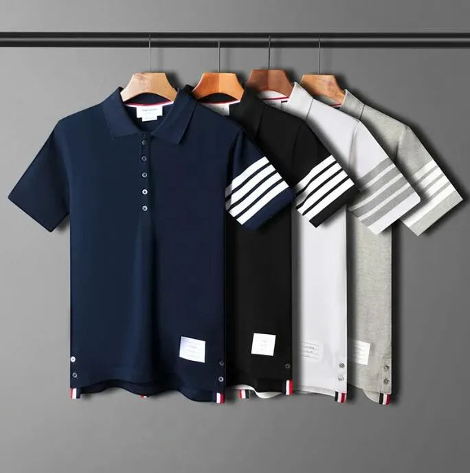 2023ft Designer Ubrania Stripe Mens Polos Summer Fashion Slim Short Sleeve Men Polo Shirt Tee Męskie Ubrania