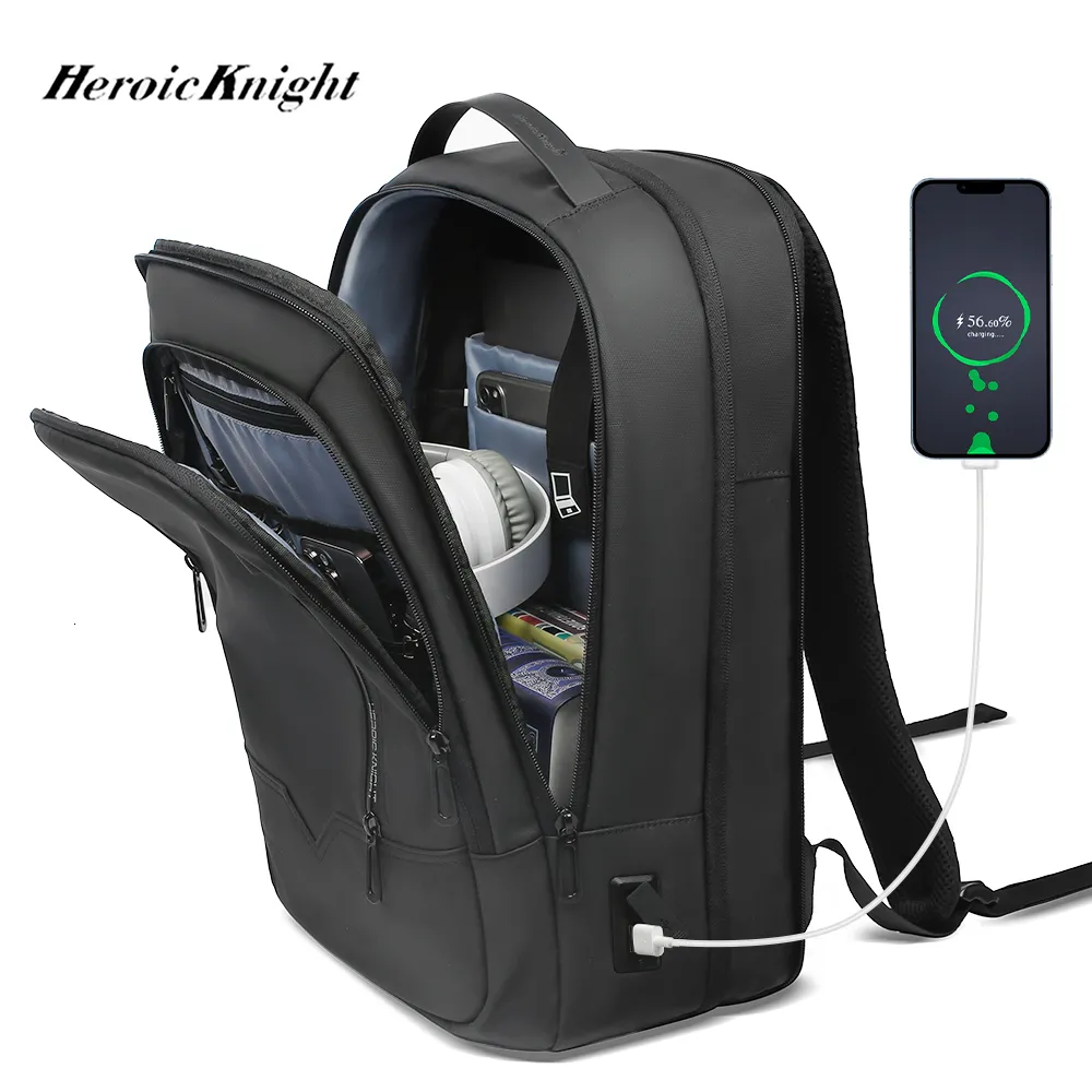 HEROIC KNIGHT Mochila Hombre, Mochila Ordenador Portátil Impermeable con  Puerto de Carga USB