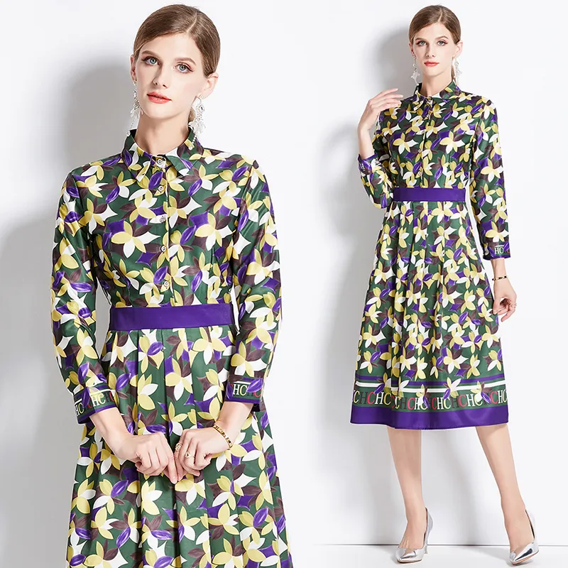 Luxury Floral Midi Dress For Women Designer Summer Berries Robe