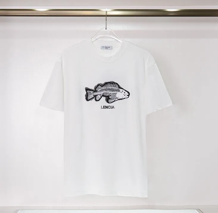 Мужские футболки Er White Saint Дизайнерская футболка Летняя с коротким рукавом Фиолетовая рыбья кость с вышивкой Женская и мужская футболка Футболка Мужская одежда