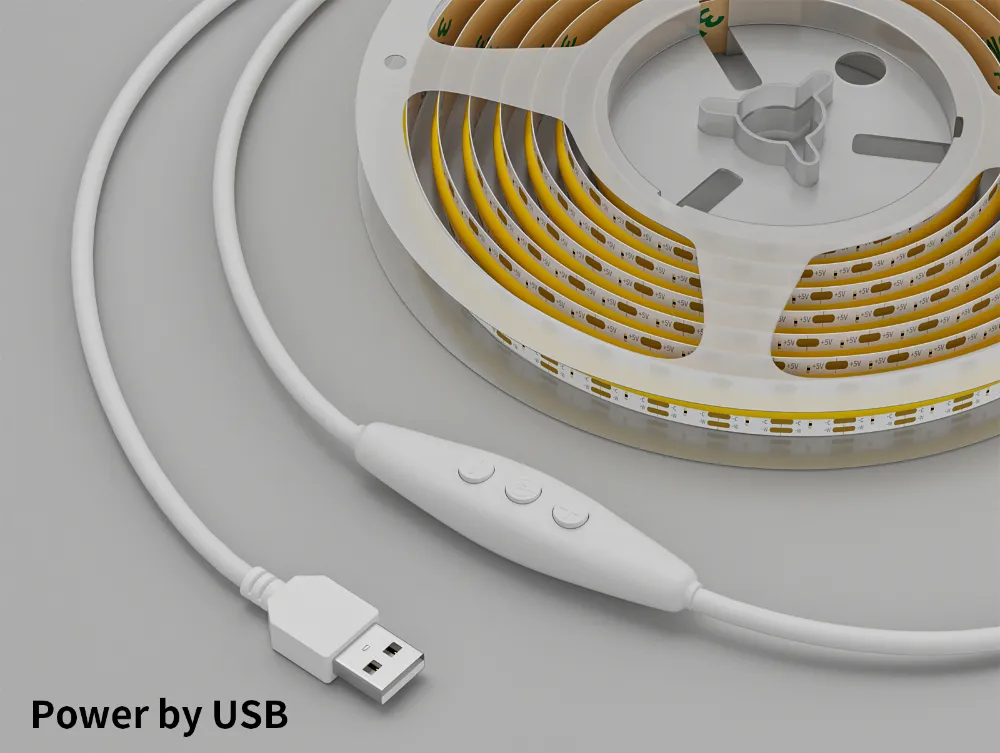 USB COB LED Strip Light DC 5V CCT 640 LEDs/M High Density RF Control