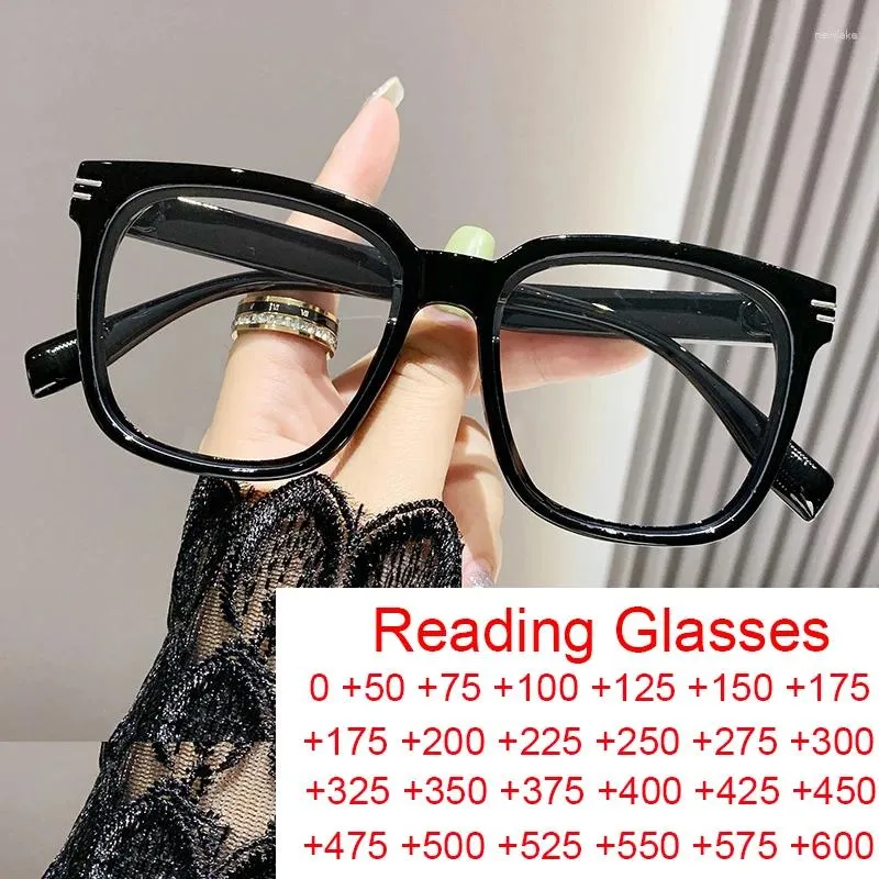 Stylish Square Sunglasses Reading Glasses Big Frame Anti-Blue