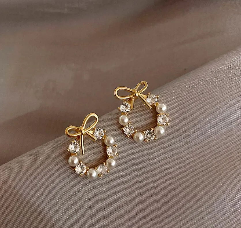 The latest pearl butterfly Earrings luxury beautiful earrings Women's wedding jewelry earrings high quality gift