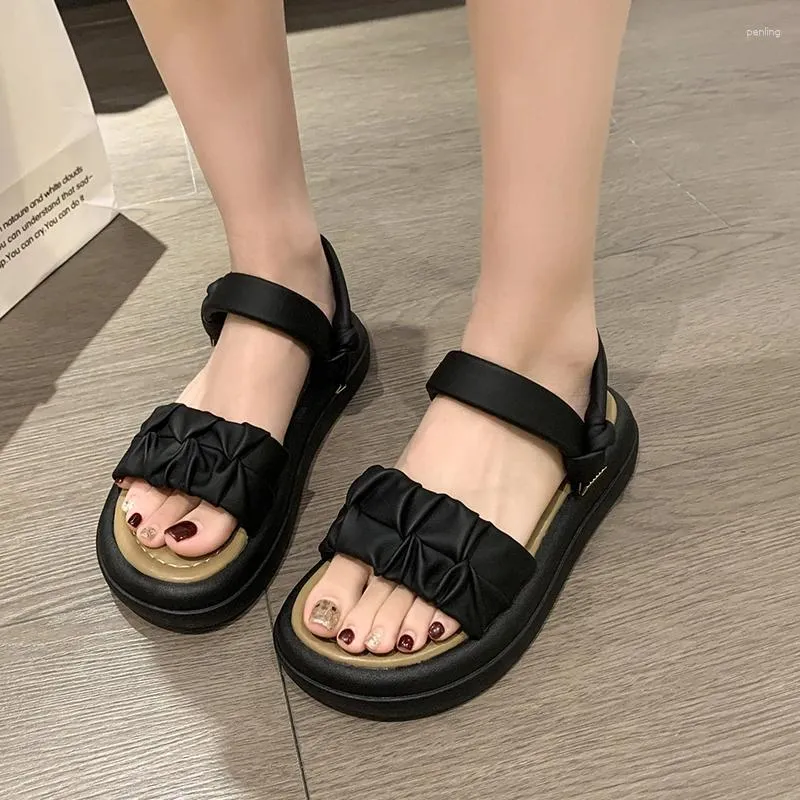 Klänningskor Sandaler Kvinnor Summer 2023 Stylish Designer Platform Ladies Comfort Coman Party Solid Color Female Kvinna