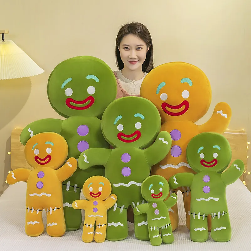 30 سم yeaii yeari-size plush cartoon gingerbread man plush toyspendant محشوة الطفل بسكويت بسكويت رجل للبنات