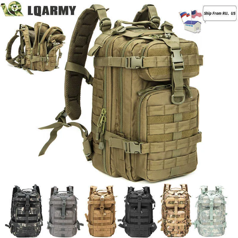 Zaino tattico militare militare da uomo 1000D poliestere 30L 3P Softback Zaino impermeabile da esterno Escursionismo Campeggio Caccia Borse 230412