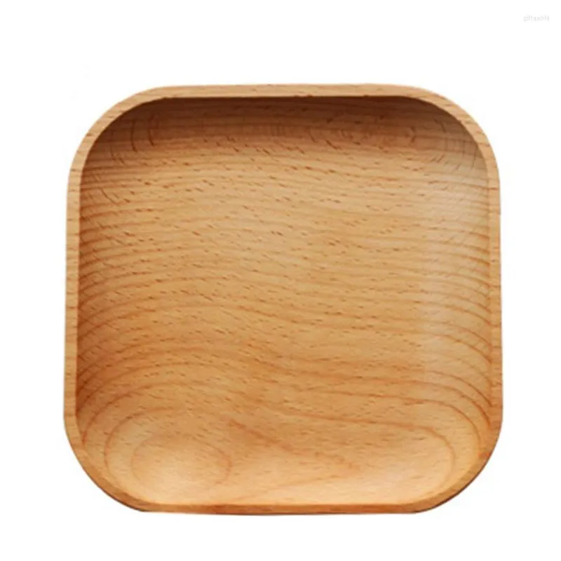 Assiettes 12 cm Plats En Bois Dessert Maison Plateau Soucoupe Assiette Ronde Carrée Gâteau Servir Vaisselle