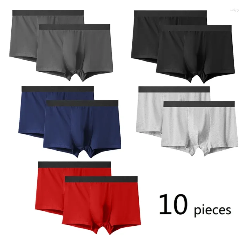 Cuecas 10 Pcs Underwear Homens Boxer Calcinhas de Algodão Briefs Shorts Respirável Boxers Atacado