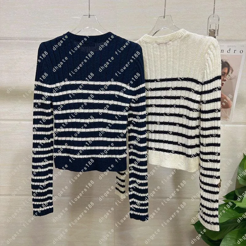Women`s Sweaters Striped Handmade Bowtie Beaded Pullover Knitwear Heavy Duty Positioning Black And White Striped Casual Cashmere Sweater Women
