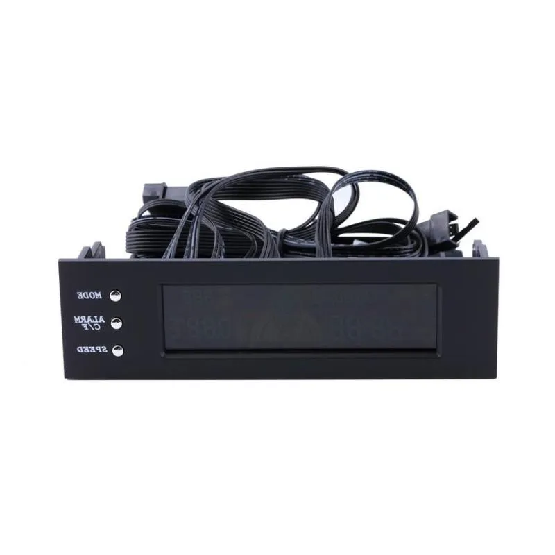 Akozon Contrôleur Vitesse Ventilateur PC 3 Canaux - Panneau Avant LCD 5.25" STW-5023 Avec Alarme Température