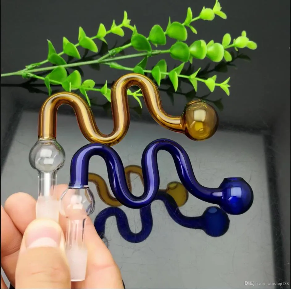 2023 Rökning Pipe Mini Hookah Glass Bongs Färgglad metallform Färgglada Pan Long Shao Guo