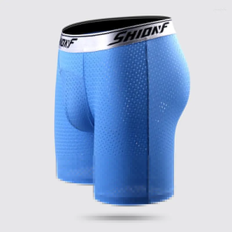 Mustrants Shionf Long Boxer Men Cuecas Mesh Roupa Roupa respirável masculino Homem shorts Homme Ice Sportswear Sportswear