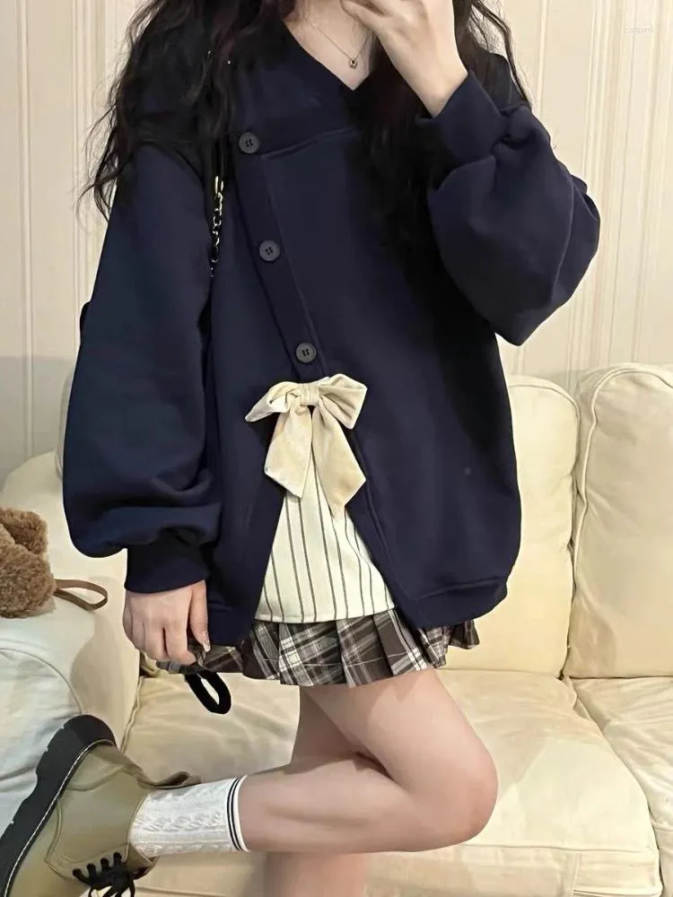 Felpe con cappuccio da donna Kawaii dolce stampa felpa con cappuccio da donna stile college vintage casual coreano femminile manica lunga sciolto chic cappotto caldo autunno 2023