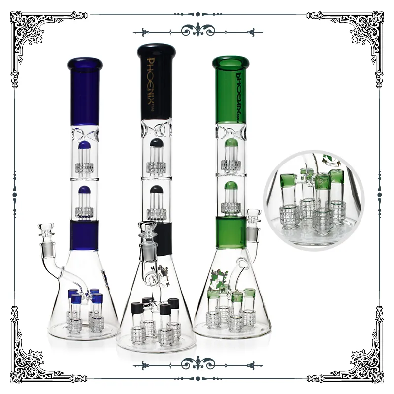 Wholesale Unique Big Glass Beaker Bong With Six Showerhead Percs 18.5 ...