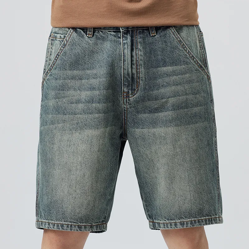 Herren Shorts Sommer-Stil Herren Retro blaue kurze Jeans klassische Mode lässige Stretch-Baumwoll-Denim-Shorts Herrenmarke 230412