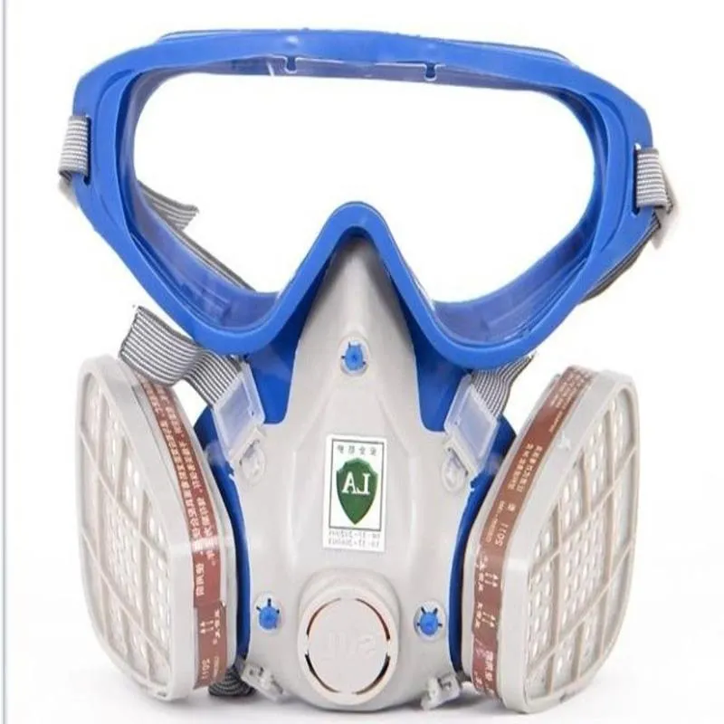 Ny stildräkt respirator som målar sprayande ansiktsgasmask med glasögon färgglasögon cbnwt