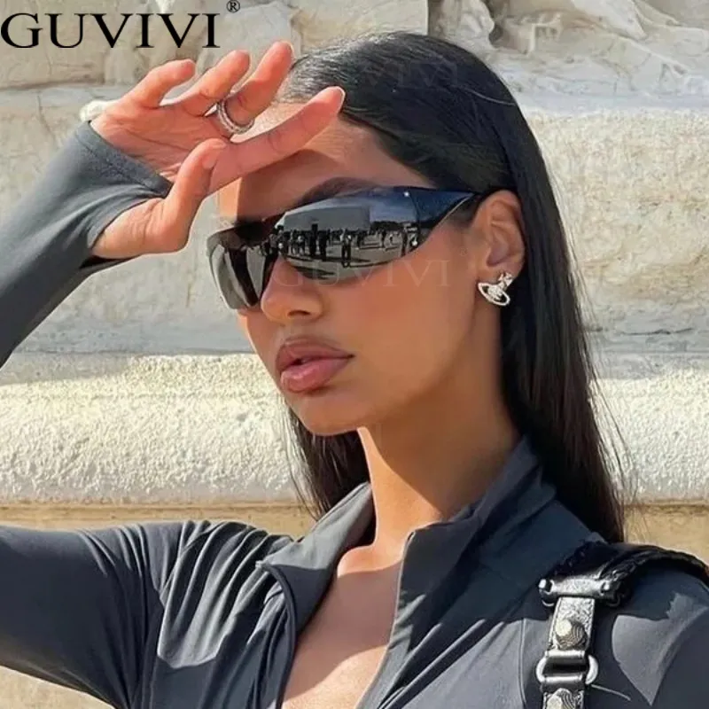 Sonnenbrille Punk Sonnenbrille Goggle Y2k Luxusmarke Wrap Around Sonnenbrille 2000er Shades Eyewear UV400 Female Designer Eyeglasses 230411