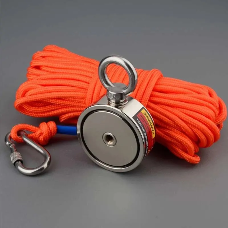 Double Sided Strong Magnet 300KG*2 Fishing Neodymium Magnet Rope Box Option Searching Salvage Magnets Treasure Hunter Gptlr