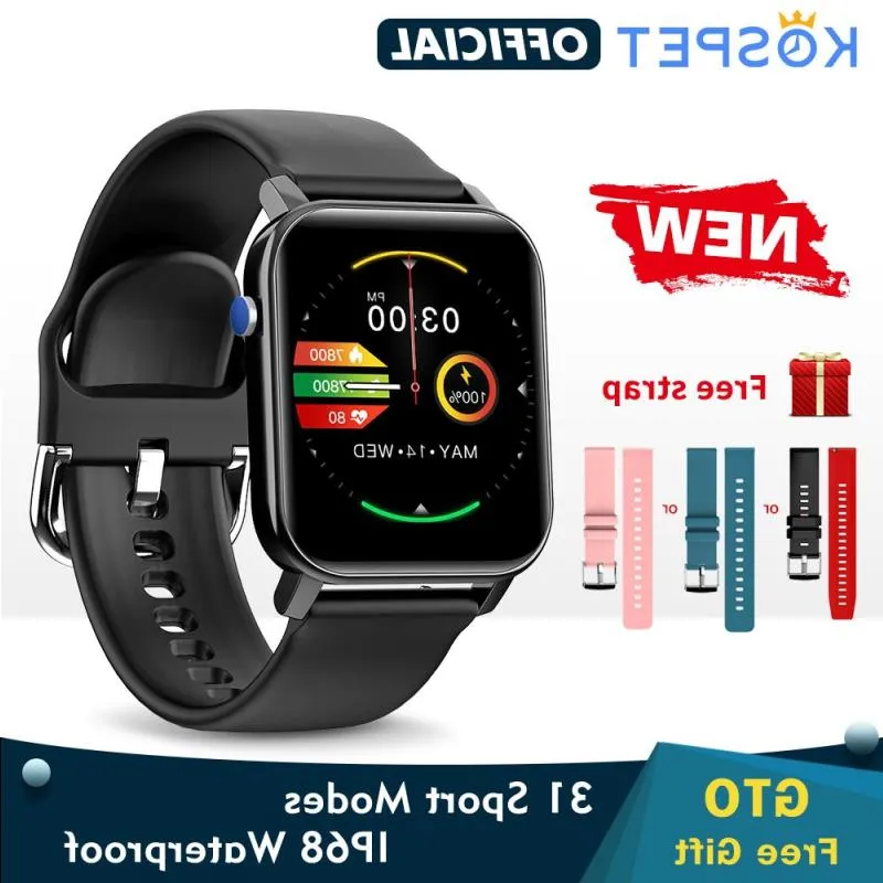 Freeshipping GTO Smartwatch Erkekler Fitness Tracker Kalp Hızı IP68 Su geçirmez Bluetooth Akıl