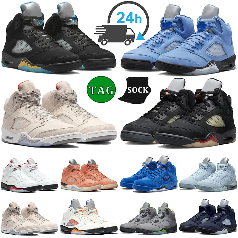 Jumpman 5 Aqua Basketball Shoes Jump Man 5S UNC Университет Голубая птица Альтернативная белая парусная бургундия зеленый альтернативный бел черный белый цементный пасхальный пасхальный кроссовки