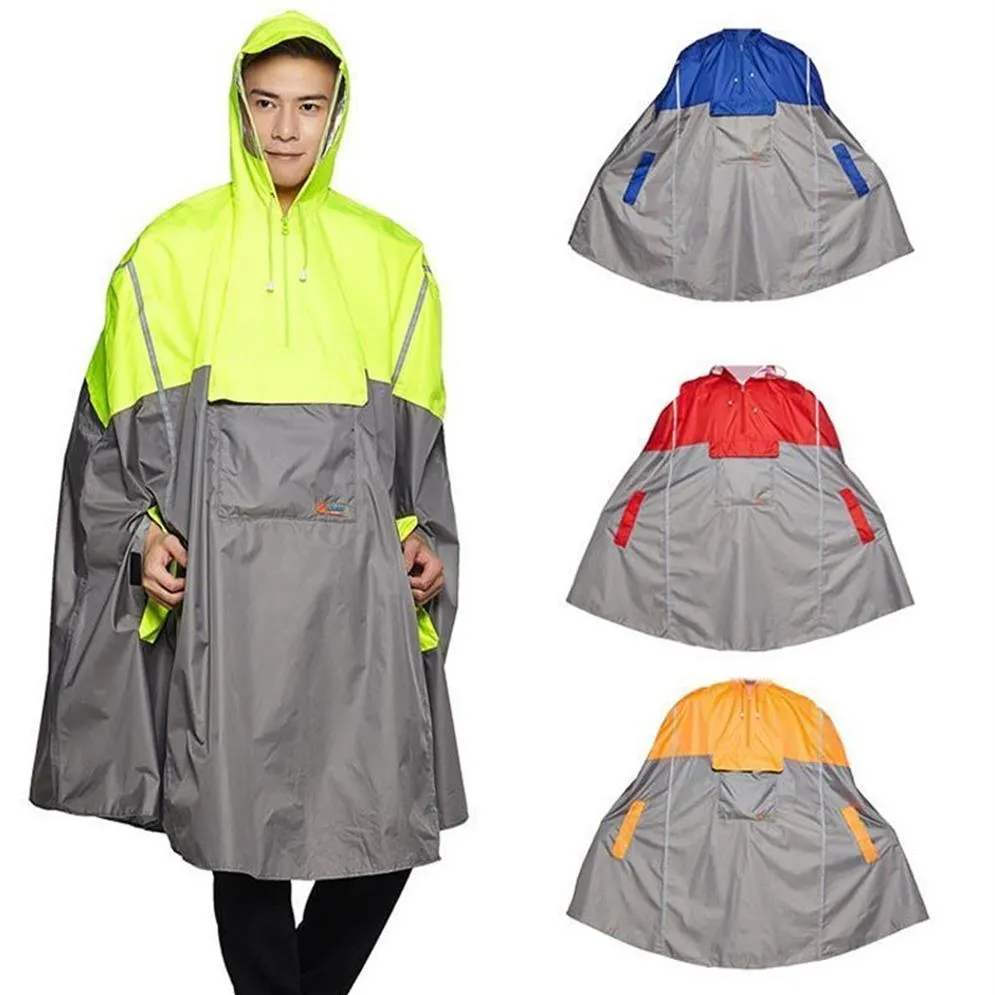 QIAN Poncho de pluie à capuche vélo imperméable imperméable veste de cyclisme pour hommes femmes adultes couverture de pluie pêche escalade 201110281B