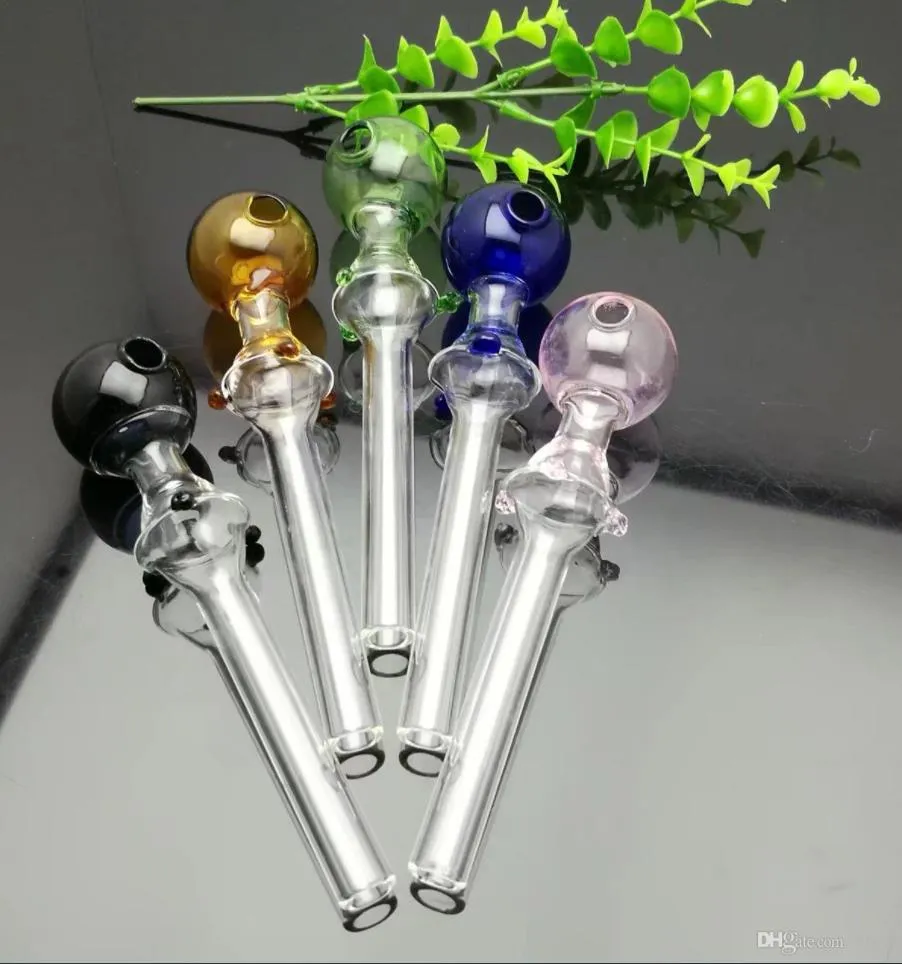 Rökning rör mini vattenpipa glas bongs färgglad metall form stor färg bubbla glas rak potten