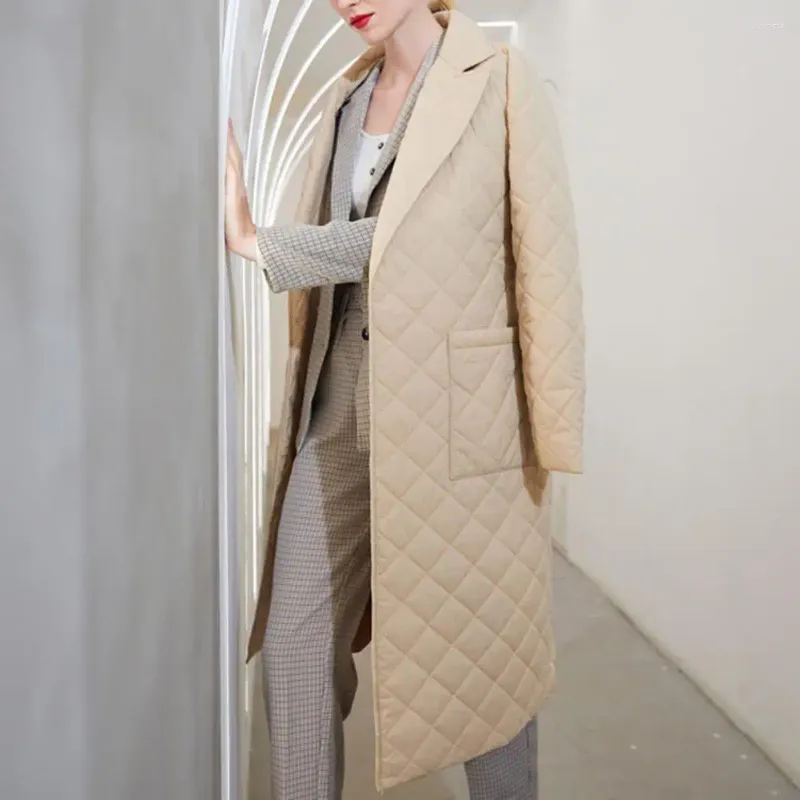 Casaco feminino casual quente jaqueta feminina de comprimento médio slim fit clássico com bolsos