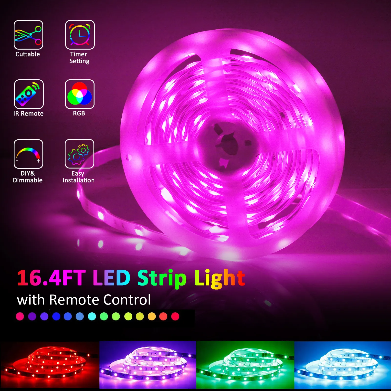 Govee Luces de coche, 10 modos de escena, sincronización de música, luces  LED RGB con 32 colores para automóviles, diseño de 2 líneas, luces