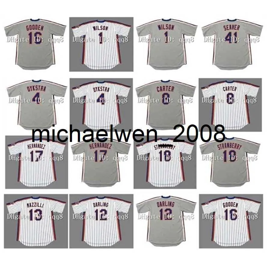 Vintage 1986 17 Keith Hernandez 18 Darryl Strawberry 4 Dykstra 8 Gary Carter 13 Mazzilli 12 Ron Darling 16 Dwight Gooden 1 Mookie Wilson Tom