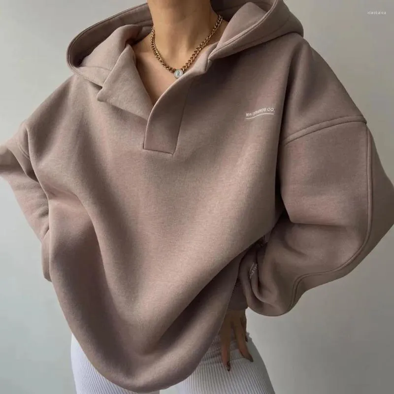 Frauen Hoodies Langarm Sweatshirt Modische V-ausschnitt Stilvolle Einfarbig Pullover Tops Für Herbst Winter Streetwear