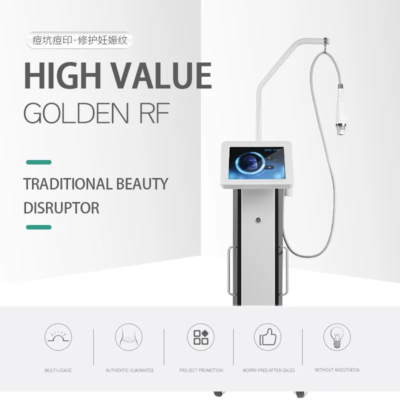 RF Beauty Equipment Microneedle RF Fractional Microneedling Machine Gold Anti Aging Face Skin Care Tools Devices