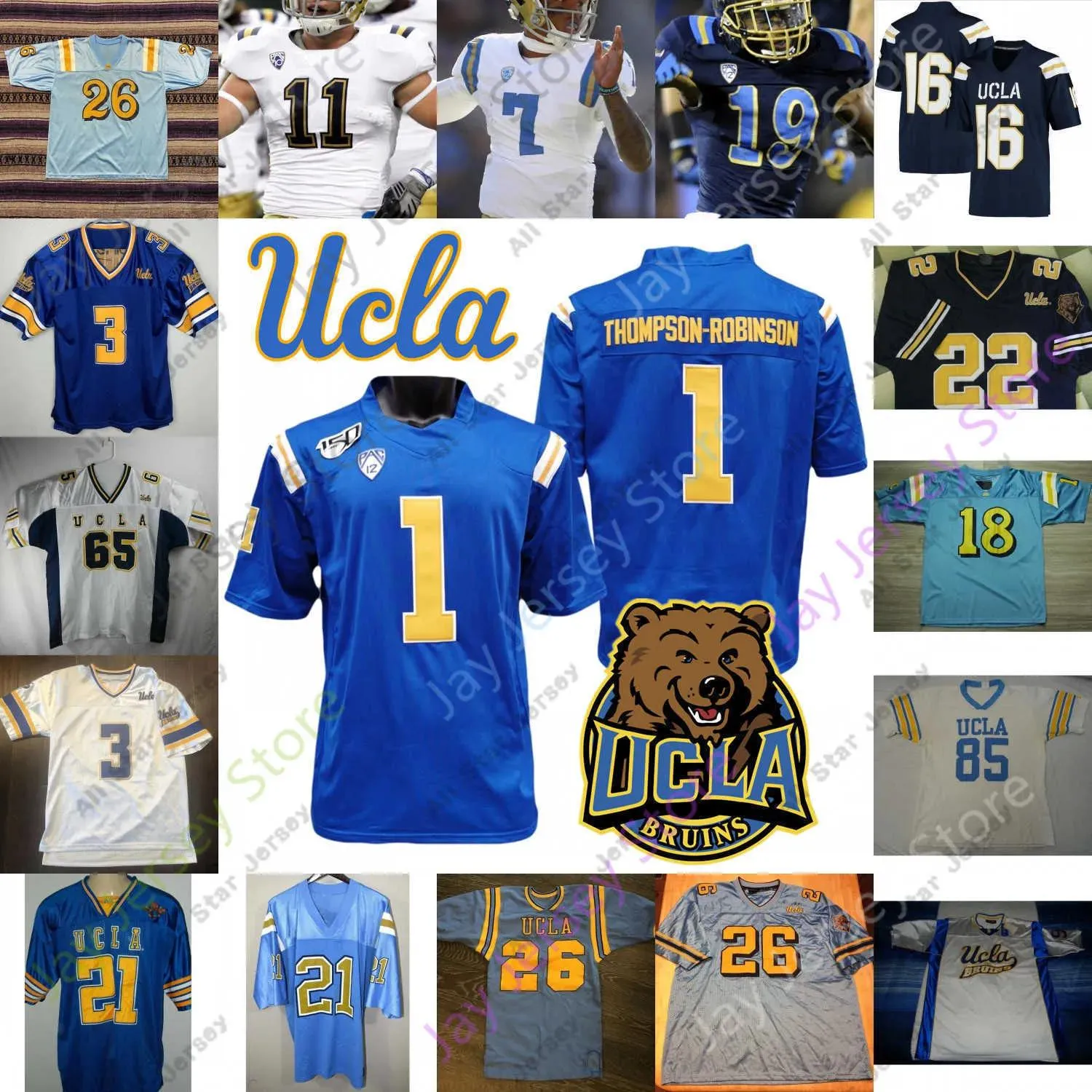 Voetbalshirts UCLA Bruins voetbalshirt NCAA College Logan Loya Kam Brown Kenny Churchwell III TJ Harden Jaylin Davies Stephan Blaylock