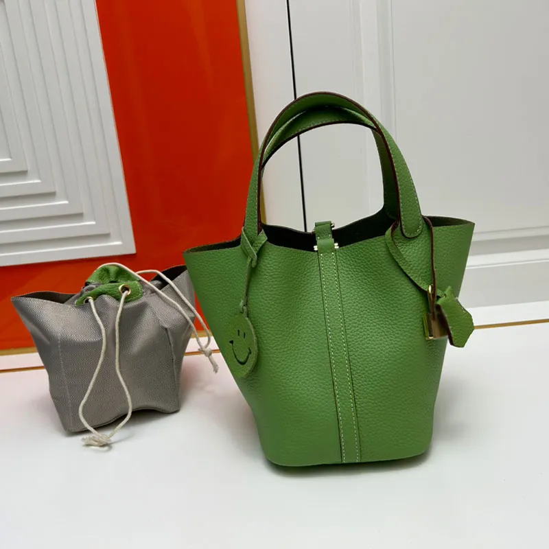 Mini Bucket Bag luksusowa torba dla kobiet torebki miękka skórzana warzywa portfel Masowa wypoczynek makijażu makijaż portfel zakupowy 2 sztuki torebka 18 cm