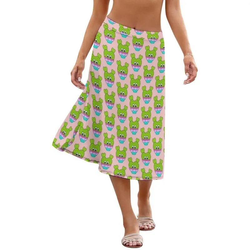 Rokken cactus rok spandex jeugd lente mooie patronen midi