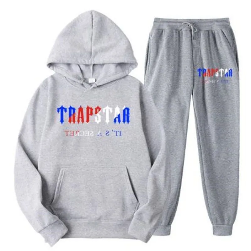 Hommes Trapstar Survêtements Pull Ensemble Designer Streetwear Sweatshirts Costume De Sport En Peluche Lettre Décoration Épais Sweats À Capuche Hommes Pantalons