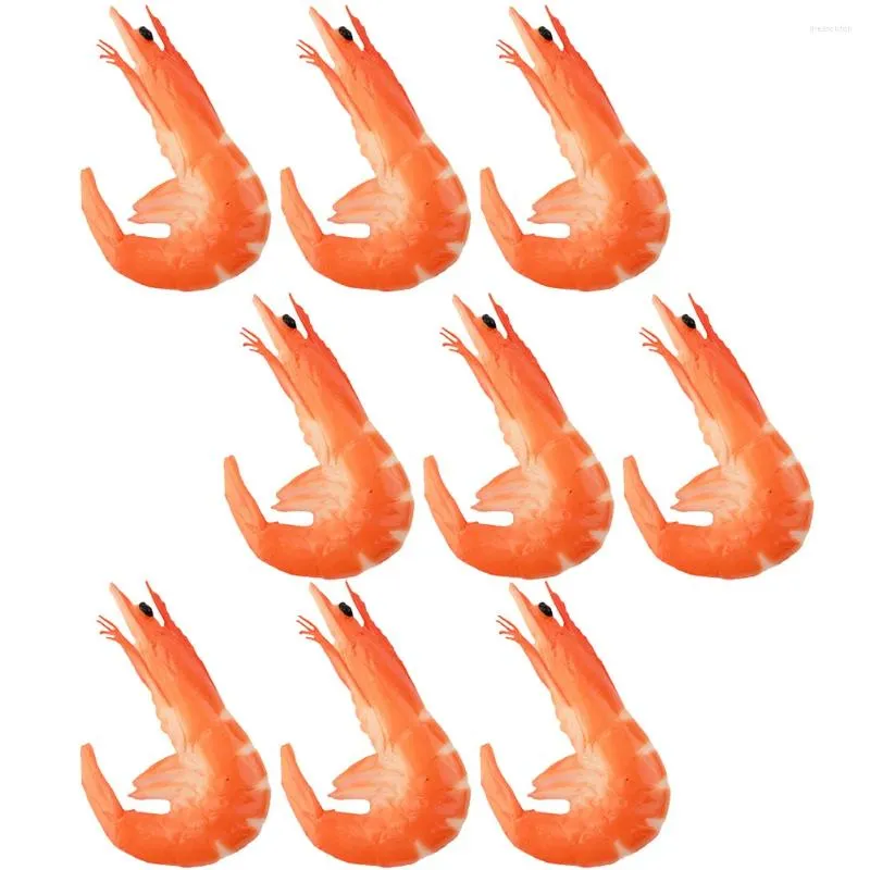 Party Decoration 9 PCS Fake Food Realistic Model Animal Toys Artificial Shrimp Models PVC Props Ocean Animals