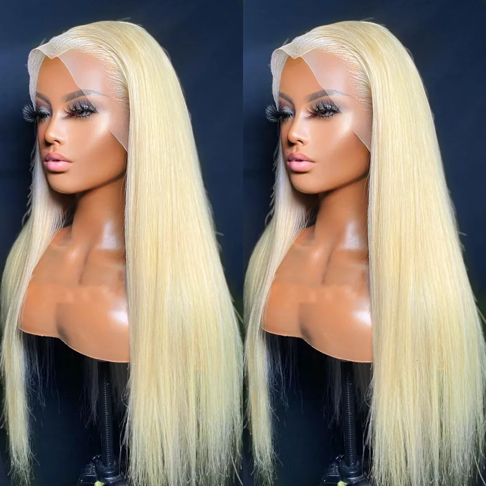 Synthetic Wigs Rosabeauty 34Inch 13x4 Straight 613 Honey Blonde Lace Front Human Hair Wig Brazilian Remy 13x6 Color Lace Frontal Wigs For Women 230412