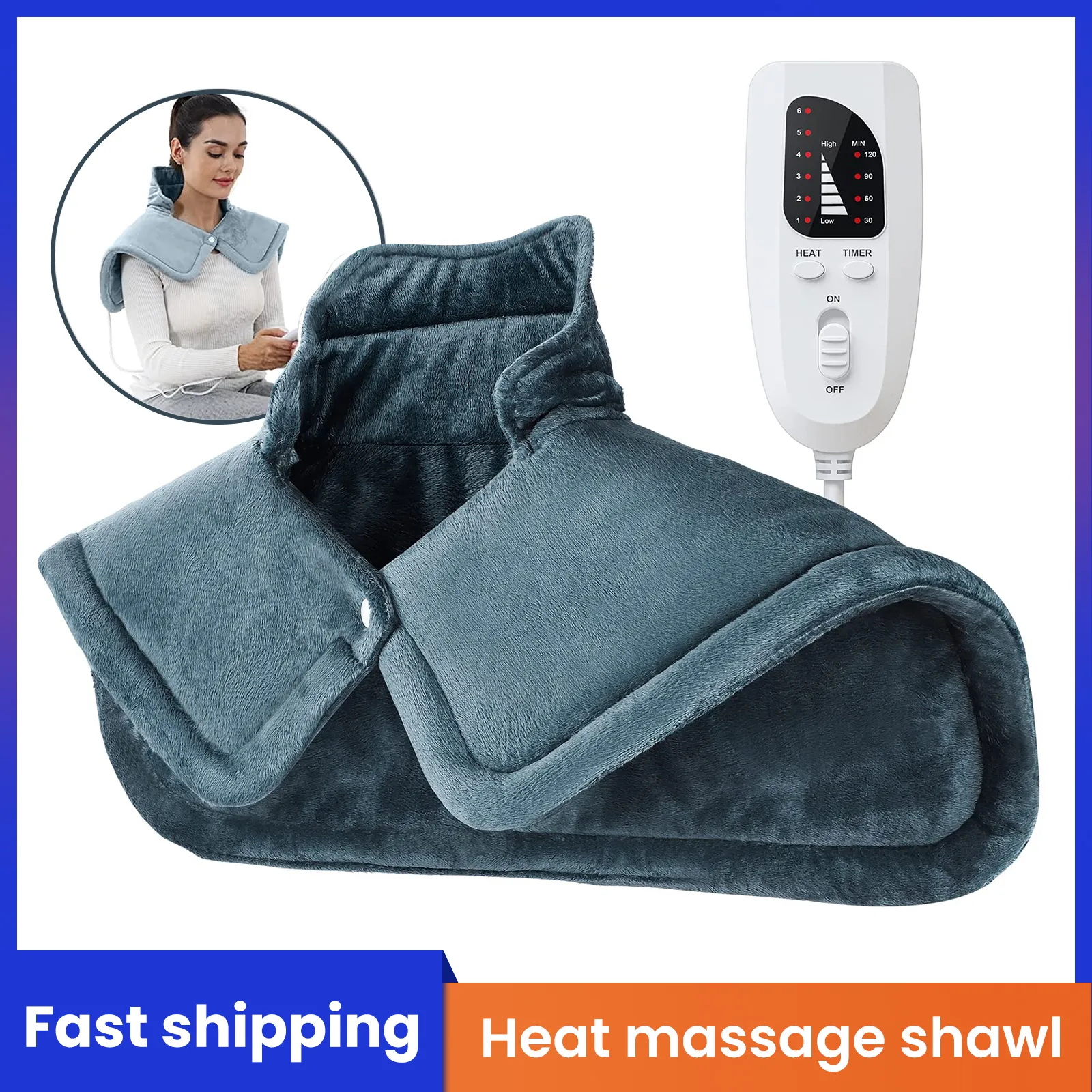 Massaging Neck Pillowws And Shoulder Heating Pads Electric Massage Relieves Pain 6 Settings Machine Washable 230412