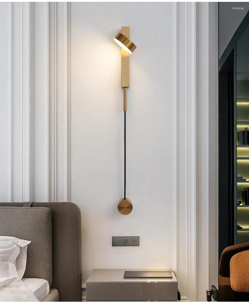 Lámpara de pared Diseño moderno de HengYuan Iluminación LED Interior Interruptor de atenuación giratorio Colgante Decorativo Living Roo