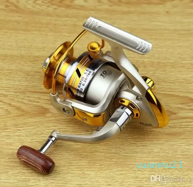 Yumoshi Brand New Spinning Fishing Reel 5.5: 1 Spasek wędkarski Pesca Reel Feeder 4 Wheel Fishing EF1000-7000