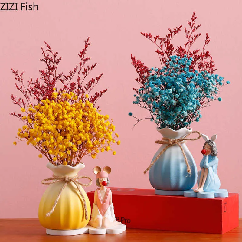 Wayfair Floor Vases Cute Cartoon Character Vase Desk Decoration Dried