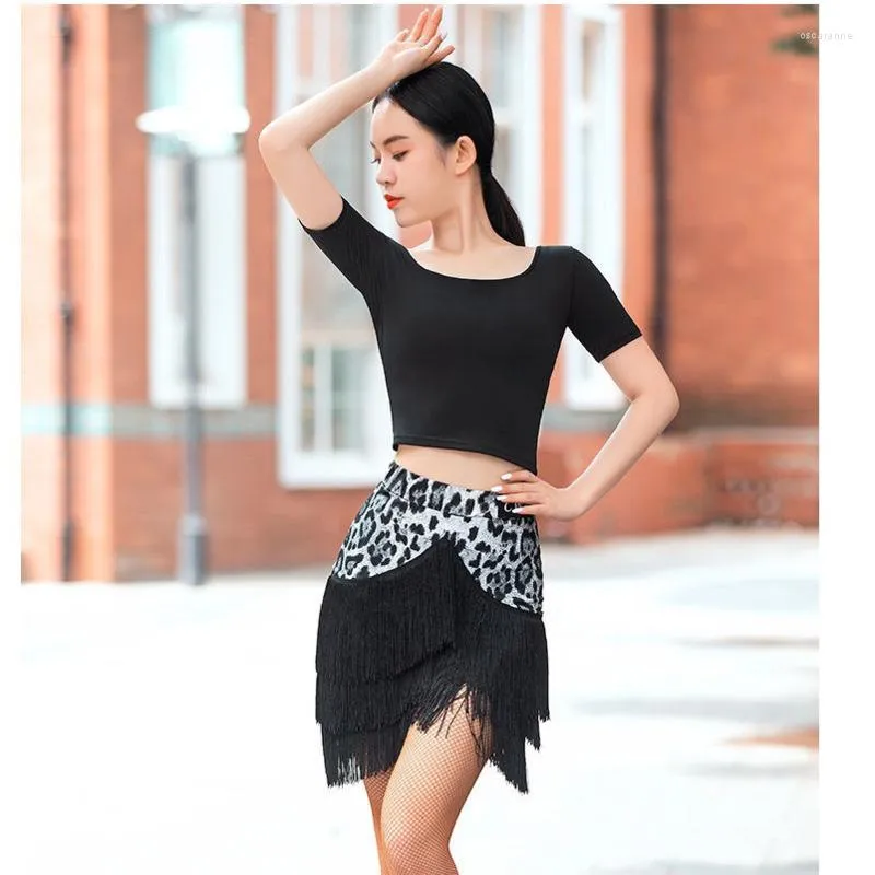 Stage Wear Adult Costume Latin Dance Irregular Tassel Skirt Short Professional Training Exotic Apparel Novelty & Special Use Rumba