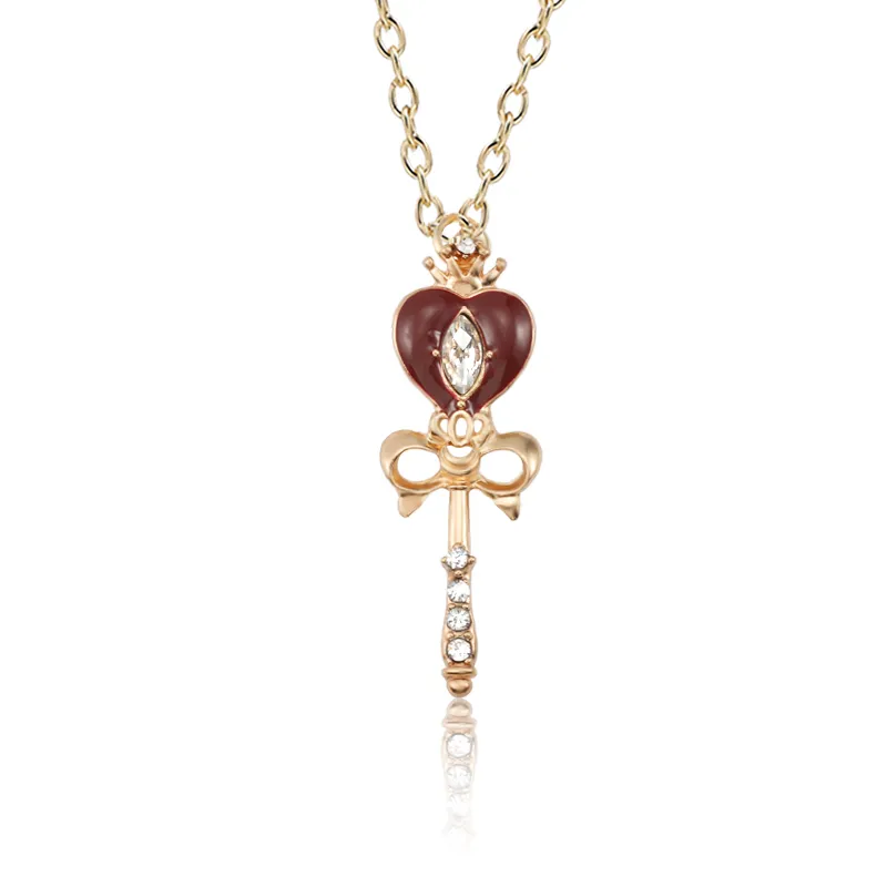 NETTROLE PENDANTE DI VIAIMOON ANIME SAPIALE MOON DONNE Crystal Pearl Love Heart Bacchetta Pendenti di alta qualità Elegante e alla moda collana di temperamento 66