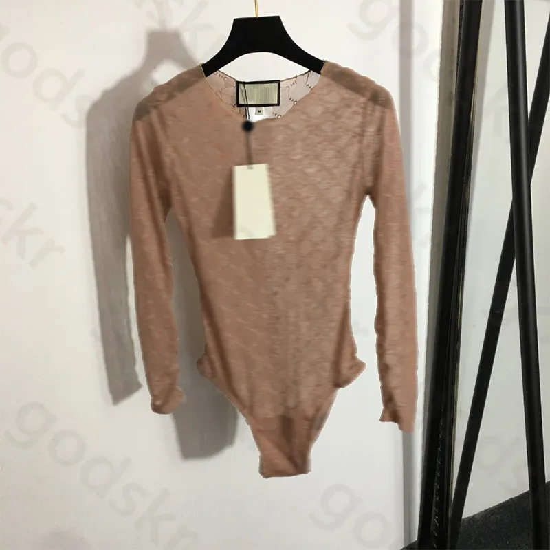 여자 섹시한 프린트 셔츠 라운드 목 통기성베이스 셔츠 메쉬 셔츠 패션 디자이너 얇은 긴 소매 블라우스