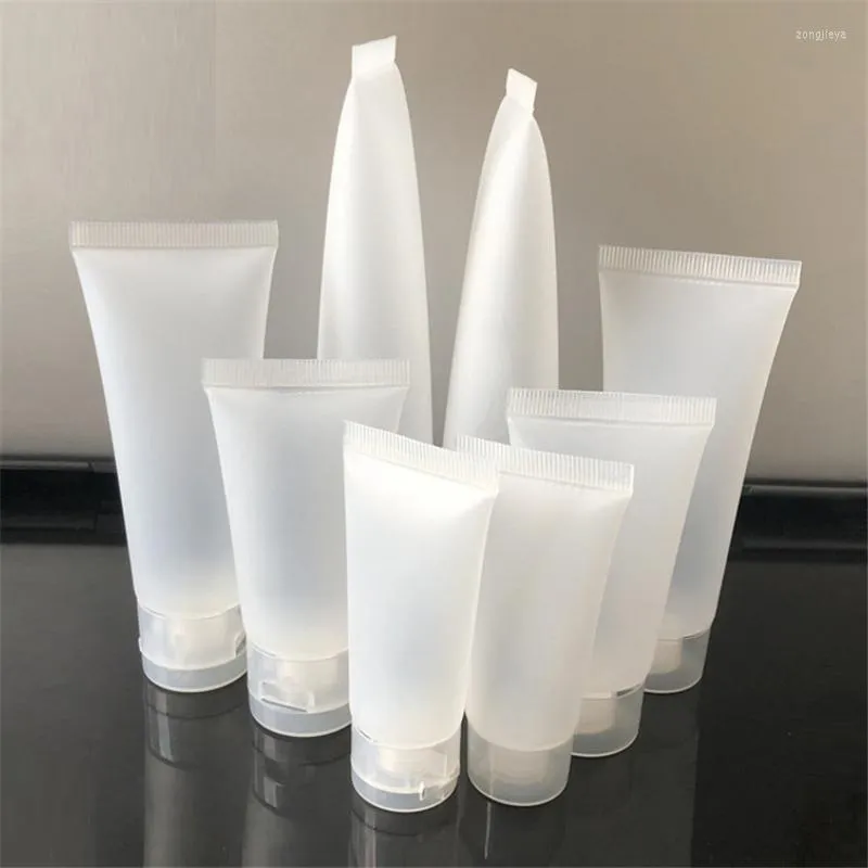 Opslagflessen Refilleerbare Tube Scrub Matte lege cosmetische fles zachte buizen met dop reizen squeeze make -up container 100 mlm