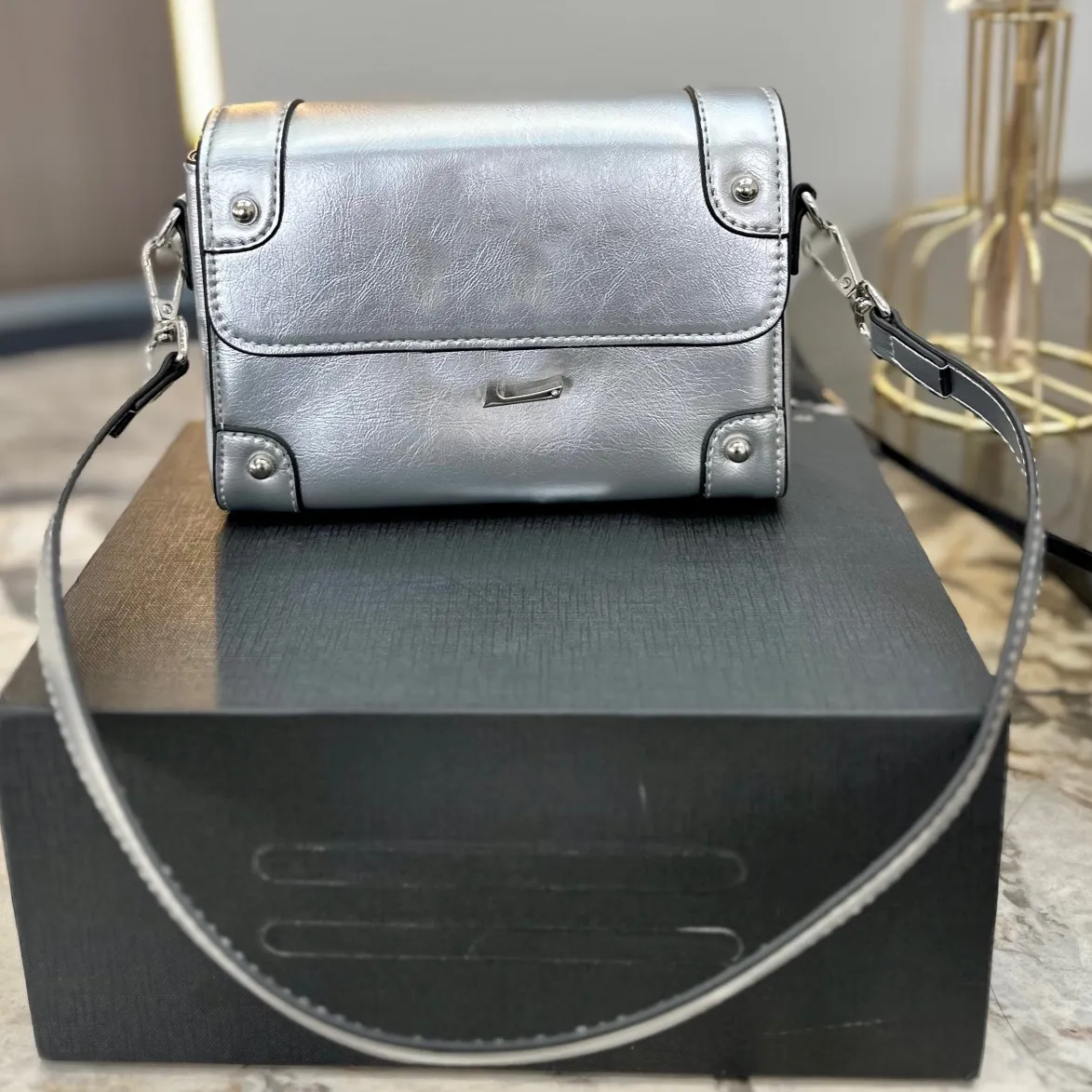 Box Bag Satchel Bags Metallic Luxury Designer Brand Fashion Borse a tracolla Borse di alta qualità Crossbody Women Letter Purse bag Wallet lady