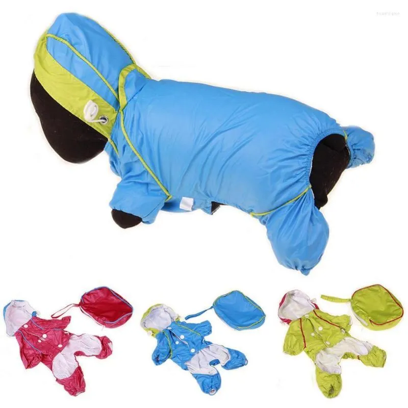 Abbigliamento per cani XS-XXL Giacca impermeabile con cappuccio per animali domestici Tuta impermeabile per vestiti traspiranti acrilici a quattro zampe